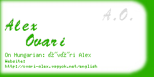 alex ovari business card